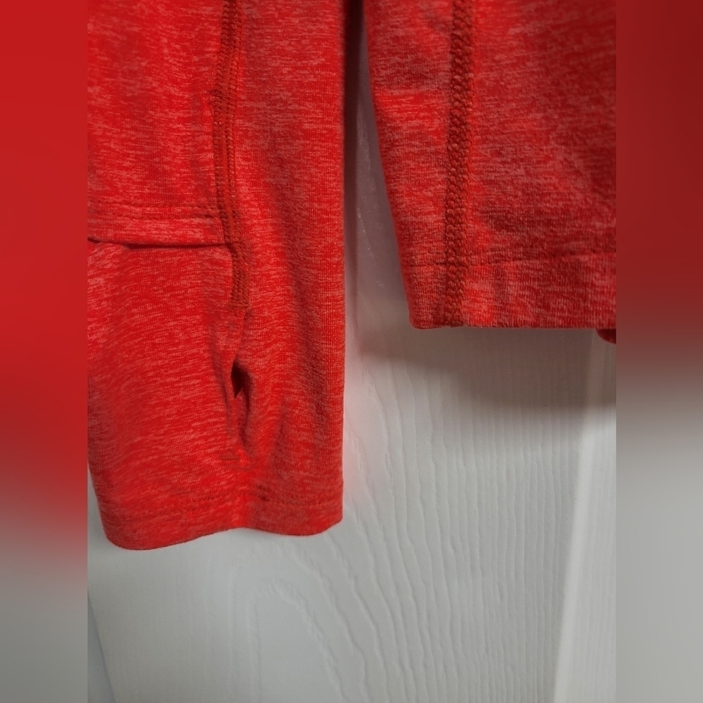 Nike Womens Tangerine Orange Fitted Long Sleeve Running 1/4 Zip Shirt Size XS - Picture 4 of 6